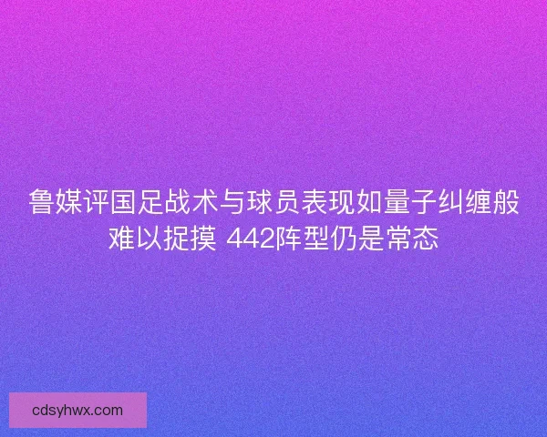 鲁媒评国足战术与球员表现如量子纠缠般难以捉摸 442阵型仍是常态